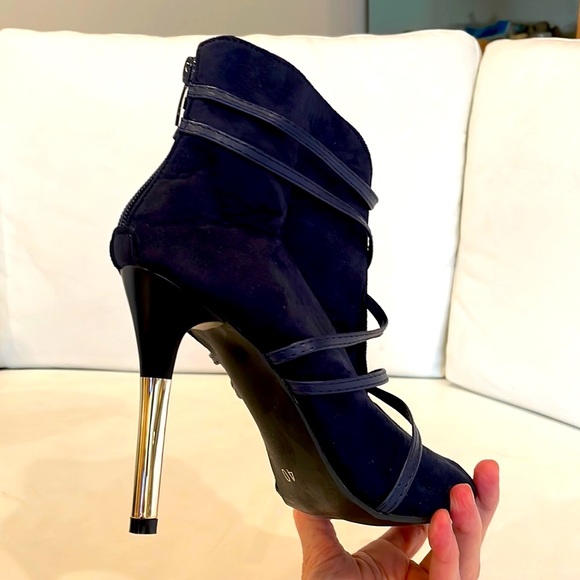 navy blue stiletto boots